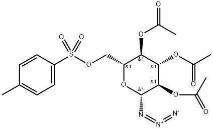 2,3,4-Tri-O-acetyl-6-O-tosyl-β-D-glucopyranosyl azide Struktur