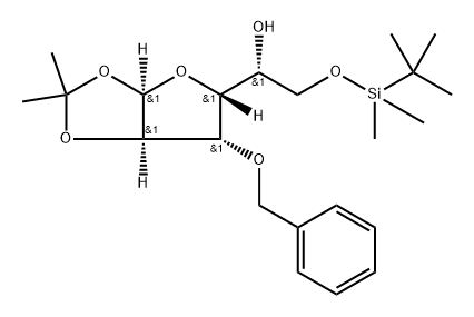 α-D-Glucofuranose, 6-O-[(1,1-diMethylethyl)diMethylsilyl]-1,2-O-(1-Methylethylidene)-3-O-(phenylMethyl)- Struktur