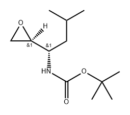 (2S,3S)-N-BOC-3-AMINO)-1,2-EPOXY-5-(ISOPROPYL)BUTANE Struktur