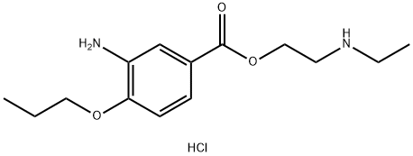 2-(ethylamino)ethyl 3-amino-4-propoxybenzoate hydrochloride Struktur