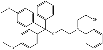 2-((2-(Bis(4-methoxyphenyl)(phenyl)methoxy)ethyl)(phenyl)amino)ethan-1-ol
(DMTr-N-phenyldiethanolamine) Struktur