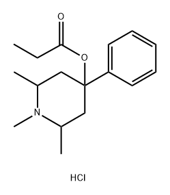 1,2,6-Trimethyl-4-phenyl-4-pyperidinol propionata (2,4,6) hydrochloride Struktur