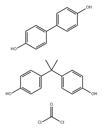 2,2-Bis(4-hydroxyphenyl)propane polycondensation product with 4,4'-dihydroxybiphenyl, 4-tert-butyl-phenol and phosgene Struktur