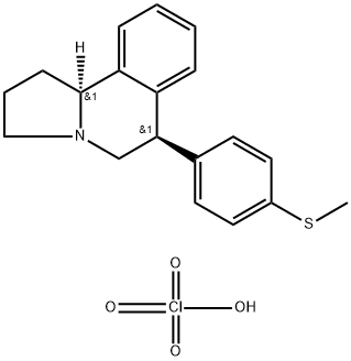 Pyrrolo[2,1-a]isoquinoline, 1,2,3,5,6,10b-hexahydro-6-[4-(methylthio)phenyl]-, (6R,10bS)-, perchlorate (1:1) Struktur