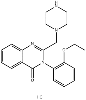 4(3H)-Quinazolinone, 3-(2-ethoxyphenyl)-2-(1-piperazinylmethyl)-, hydrochloride (1:2) Struktur