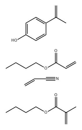 2-Methyl-2-propenoic acid, butyl ester polymer with butyl 2-propenoate, 4-(1-methylethenyl)phenol and 2-propenenitrile Struktur