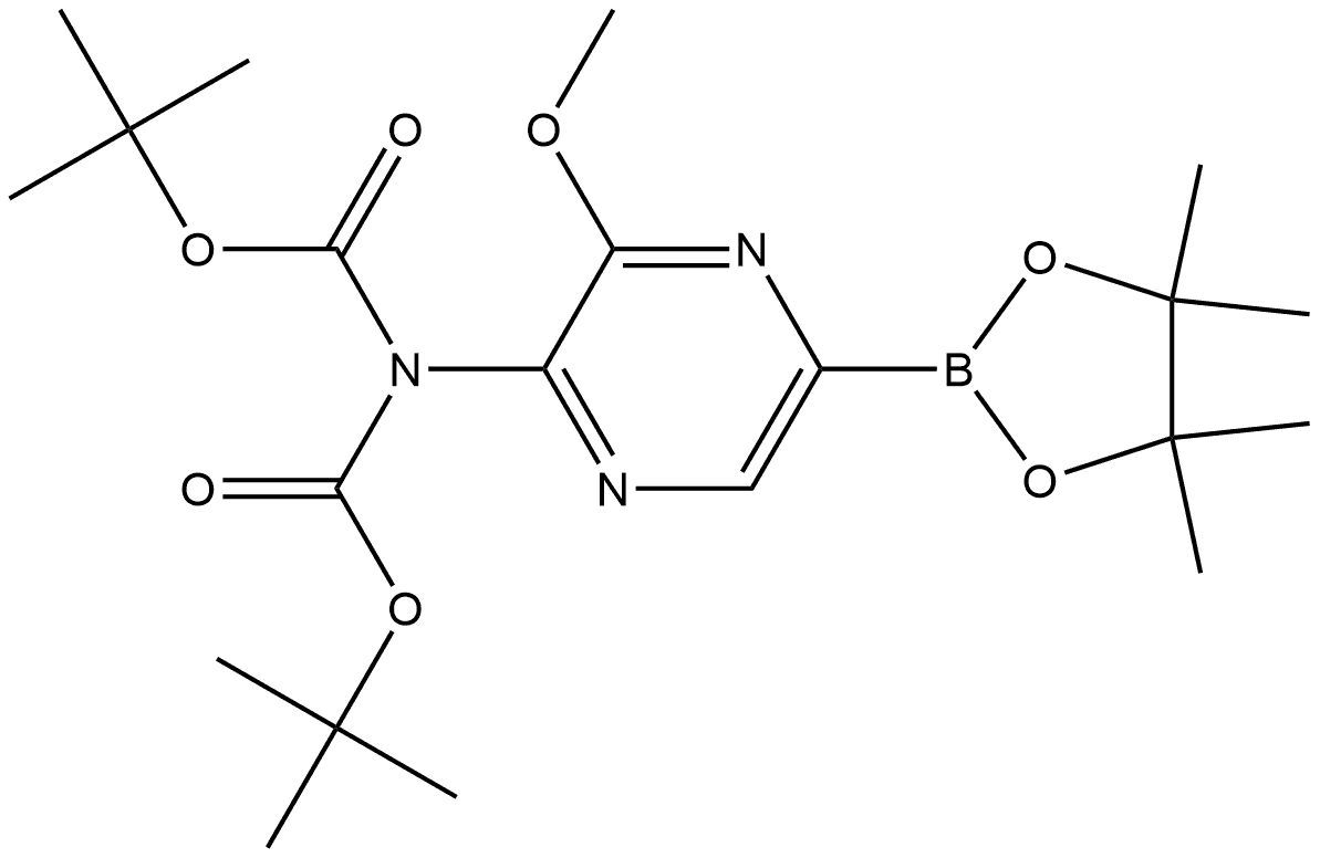 IMidodicarbonic acid, 2-[3-Methoxy-5-(4,4,5,5-tetraMethyl-1,3,2-dioxaborolan-2-yl)-2-pyrazinyl]-, 1,3-bis(1,1-diMethylethyl) ester Struktur