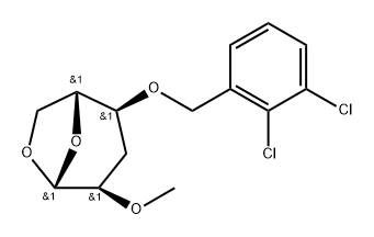 .beta.-D-ribo-Hexopyranose, 1,6-anhydro-3-deoxy-4-O-(2,3-dichlorophenyl)methyl-2-O-methyl- Struktur