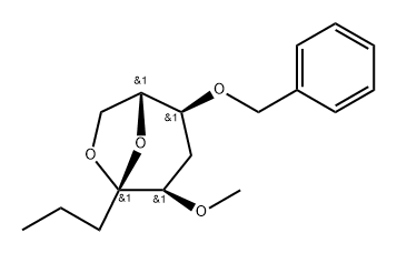 .beta.-D-ribo-4-Nonulopyranose, 4,9-anhydro-1,2,3,6-tetradeoxy-5-O-methyl-7-O-(phenylmethyl)- Struktur