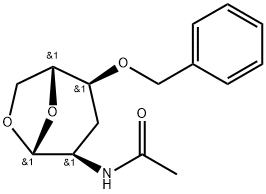 .beta.-D-ribo-Hexopyranose, 2-(acetylamino)-1,6-anhydro-2,3-dideoxy-4-O-(phenylmethyl)- Struktur