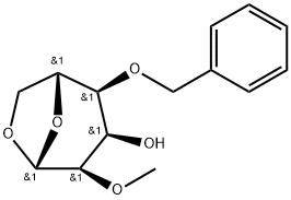 .beta.-D-Allopyranose, 1,6-anhydro-2-O-methyl-4-O-(phenylmethyl)- Struktur