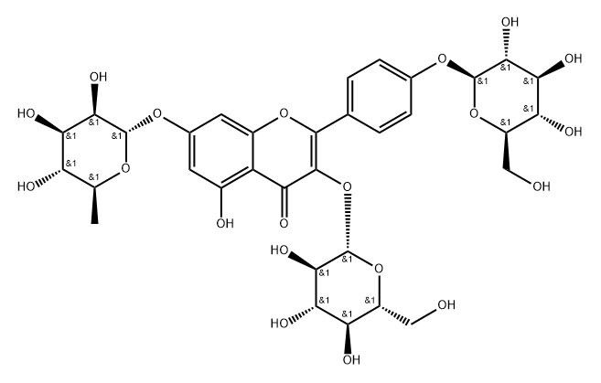 Kaempferol 3,4‘-diglucoside 7-rhamnoside Struktur