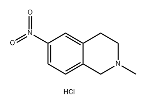 Isoquinoline, 1,2,3,4-tetrahydro-2-methyl-6-nitro-, hydrochloride (1:1) Struktur