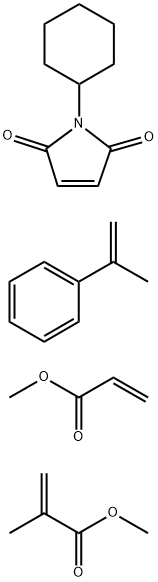 Methyl 2-methyl-2-propenoate polymer with 1-cyclohexyl-1H-pyrrole-2,5-dione, (1-methylethenyl)benzene and methyl 2-propenoate Struktur