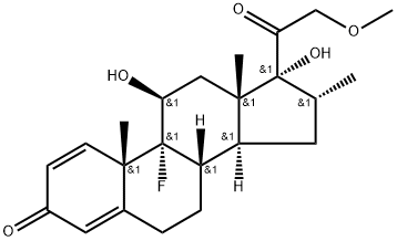 Pregna-1,4-diene-3,20-dione, 9-fluoro-11,17-dihydroxy-21-methoxy-16-methyl-, (11β,16α)- Struktur