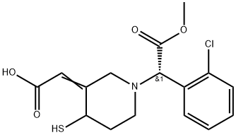 1-Piperidineacetic acid, 3-(carboxyMethylene)-α-(2-chlorophenyl)-4-Mercapto-, 1-Methyl ester, (αS)- Struktur