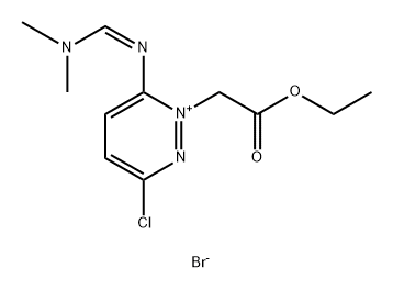 Pyridazinium, 3-chloro-6-[[(dimethylamino)methylene]amino]-1-(2-ethoxy-2-oxoethyl)-, bromide (1:1) Struktur