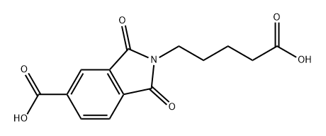 2-(4-carboxybutyl)-1,3-dioxoisoindoline-5-carboxylic acid Struktur