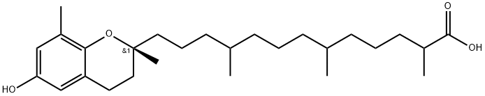 2H-1-Benzopyran-2-tridecanoic acid, 3,4-dihydro-6-hydroxy-α,ε,ι,2,8-pentamethyl-, (2R)- Struktur