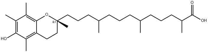 2H-1-Benzopyran-2-tridecanoic acid, 3,4-dihydro-6-hydroxy-α,ε,ι,2,5,7,8-heptamethyl-, (2R)- Struktur