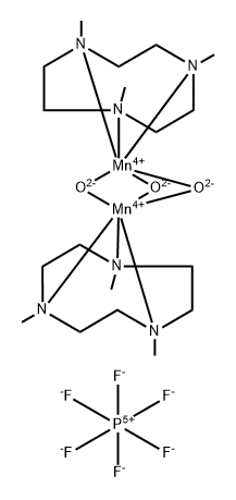 Manganese(2+),bis(octahydro-1,4,7-trimethyl-1H-1,4,7-triazonine-.kappa.N1,.kappa.N4,.kappa.N7)tri-.mu.-oxodi-,hexafluorophosphate(1-)(1:2) Struktur