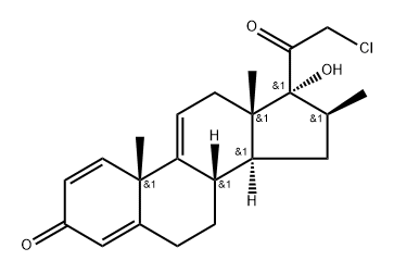 Pregna-1,4,9(11)-triene-3,20-dione, 21-chloro-17-hydroxy-16-methyl-, (16β)- Struktur