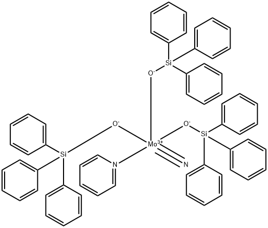 Tris(triphenylsilyloxy)molybdenum nitride pyridine complex Struktur