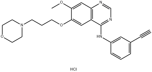 4-Quinazolinamine, N-(3-ethynylphenyl)-7-methoxy-6-[3-(4-morpholinyl)propoxy]-, hydrochloride (1:2) Struktur