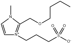 1H-Imidazolium, 2-(butoxymethyl)-1-methyl-3-(3-sulfopropyl)-, inner salt Struktur