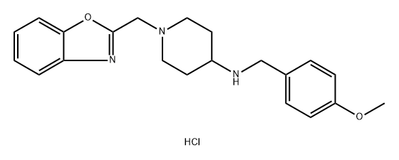 4-Piperidinamine, 1-(2-benzoxazolylmethyl)-N-[(4-methoxyphenyl)methyl]-, hydrochloride (1:2) Struktur