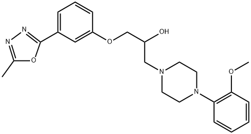 1-Piperazineethanol, 4-(2-methoxyphenyl)-α-[[3-(5-methyl-1,3,4-oxadiazol-2-yl)phenoxy]methyl]- Struktur