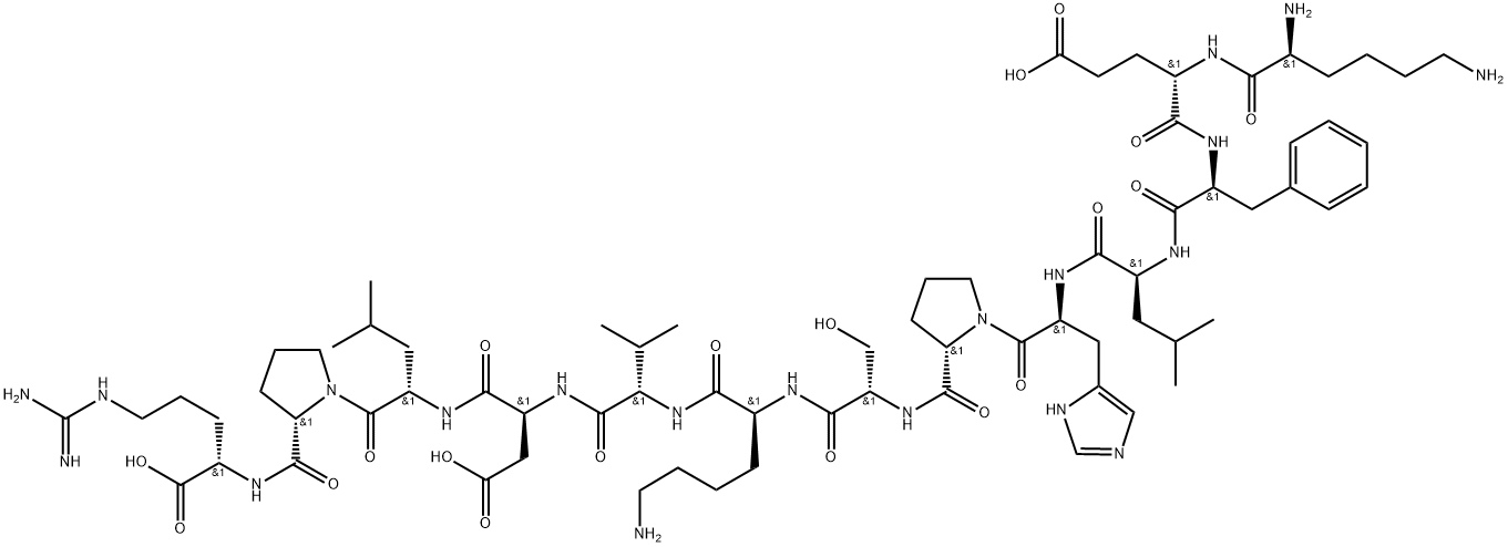 L-Arginine, L-lysyl-L-α-glutamyl-L-phenylalanyl-L-leucyl-L-histidyl-L-prolyl-L-seryl-L-lysyl-L-valyl-L-α-aspartyl-L-leucyl-L-prolyl- Struktur