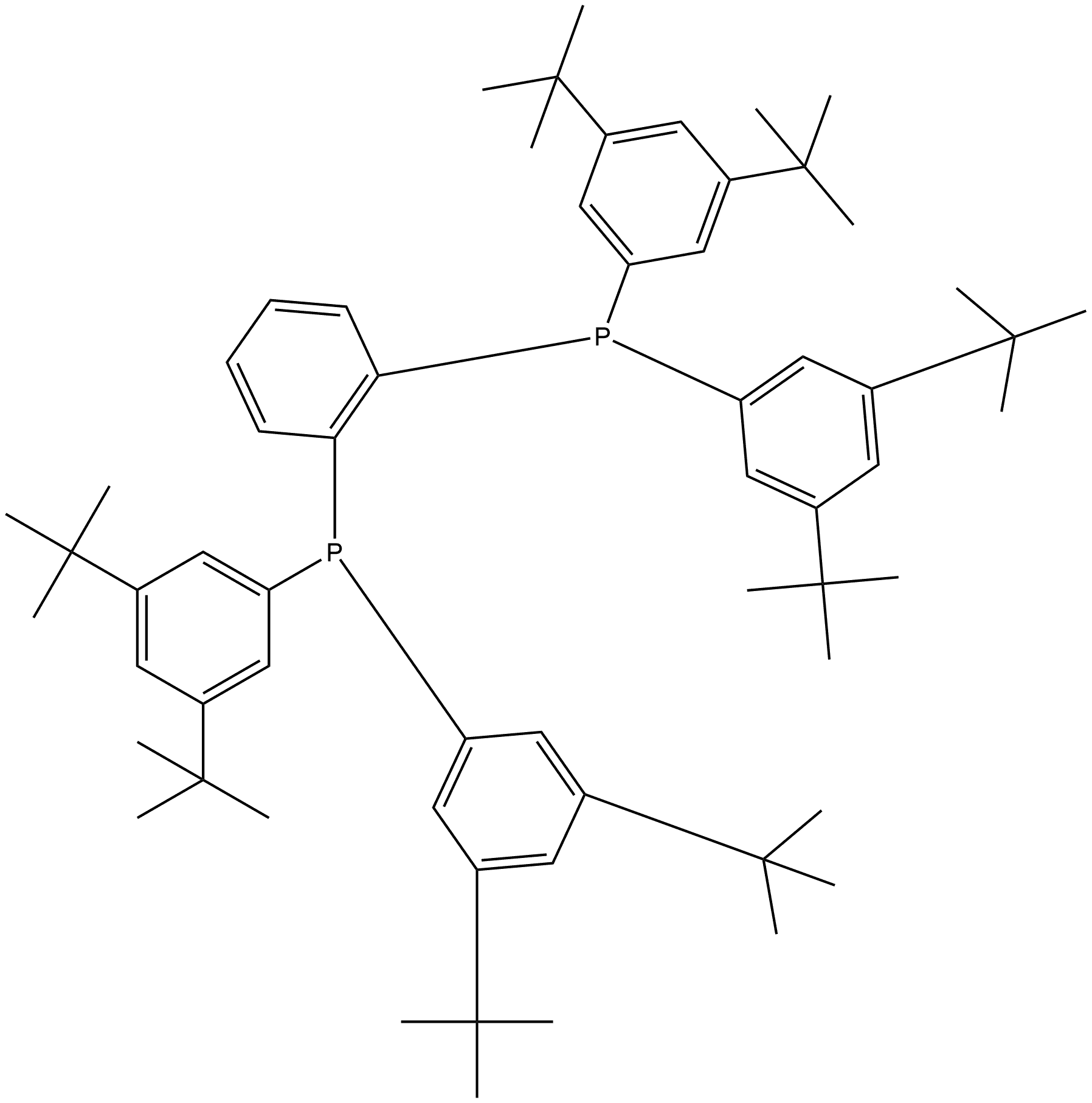 1,2-Bis[bis[3,5-di(t-butyl)phenyl]phosphino]benzen Struktur