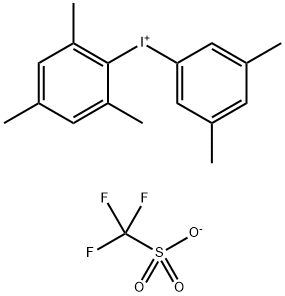 Iodonium, (3,5-dimethylphenyl)(2,4,6-trimethylphenyl)-, 1,1,1-trifluoromethanesulfonate (1:1) Struktur