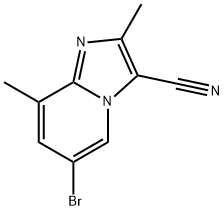 6-bromo-2,8-dimethylimidazo[1,2-a]pyridine-3-carbonitrile Struktur