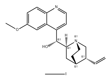 Cinchonanium,9-hydroxy-6'-methoxy-1(or 1')-methyl-, iodide, monohydrate, (9S)- (9CI) Struktur