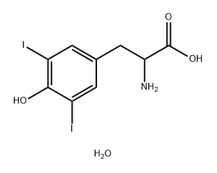 3,5-二碘-DL-酪氨酸二水物 結構式