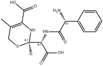 2H-1,3-Thiazine-2-acetic acid, α-[[(2R)-aminophenylacetyl]amino]-4-carboxy-3,6-dihydro-5-methyl-, (αR,2R)- (9CI) Struktur