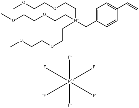 4-ethenyl-N,N,N-tris[2-(2-methoxyethoxy)ethyl]-, Benzenemethanaminium, hexafluorophosphate(1-) (1:1) Struktur