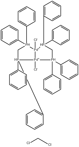 DICHLOROBIS(METHYLENEBIS(DIPHENYL-PHOSPH INE))DIPALLADIUM-CH2CL2 ADDUCT Struktur