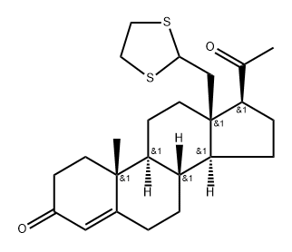 3,20-dioxopregn-4-ene-18'-carboxaldehyde cyclic 18'-(1,2-ethandiylmercaptal) Struktur