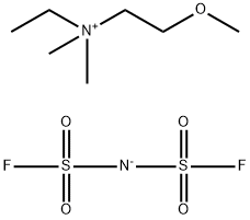 Ethyl(2-methoxyethyl)dimethylammonium Bis(fluorosulfonyl)imide Struktur