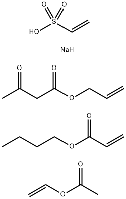 Butanoic acid, 3-oxo-, 2-propenyl ester, polymer with butyl 2-propenoate, ethenyl acetate and sodium ethenesulfonate Struktur