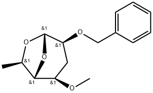 .alpha.-talo-Heptopyranose, 1,6-anhydro-3,7-dideoxy-4-O-methyl-2-O-(phenylmethyl)- Struktur