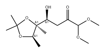 ribo-Heptos-2-ulose, 3,7-dideoxy-5-C-methyl-5,6-O-(1-methylethylidene)-, 1-(dimethyl acetal) Struktur