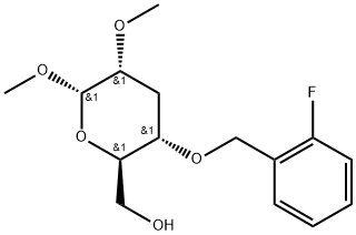 .alpha.-D-ribo-Hexopyranoside, methyl 3-deoxy-4-O-(2-fluorophenyl)methyl-2-O-methyl- Struktur