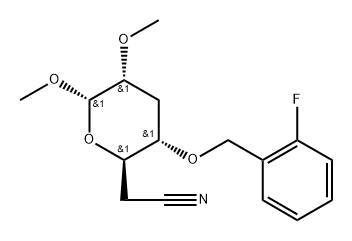 .alpha.-D-ribo-Heptopyranosidurononitrile, methyl 3,6-dideoxy-4-O-(2-fluorophenyl)methyl-2-O-methyl- Struktur