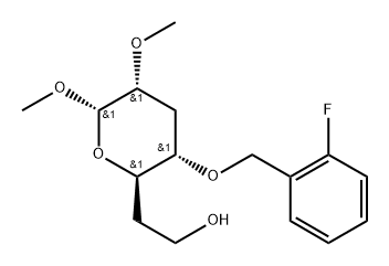 .alpha.-D-ribo-Heptopyranoside, methyl 3,6-dideoxy-4-O-(2-fluorophenyl)methyl-2-O-methyl- Struktur