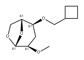 .beta.-D-ribo-Hexopyranose, 1,6-anhydro-4-O-(cyclobutylmethyl)-3-deoxy-2-O-methyl- Struktur