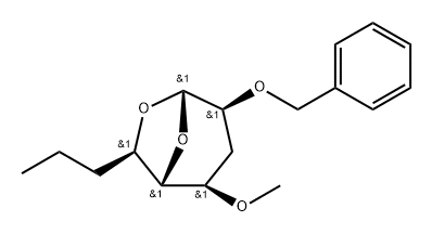 .alpha.-talo-Nonopyranose, 1,6-anhydro-3,7,8,9-tetradeoxy-4-O-methyl-2-O-(phenylmethyl)- Struktur